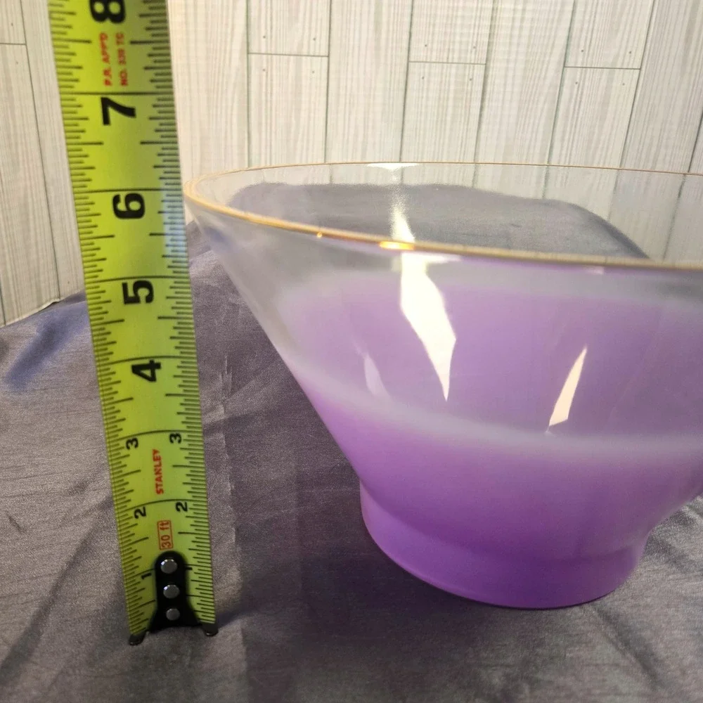 Vtg Anchor Hocking Purple Blendo  Purple Glass Salad Bowl‎ Cruets Shakers Retro